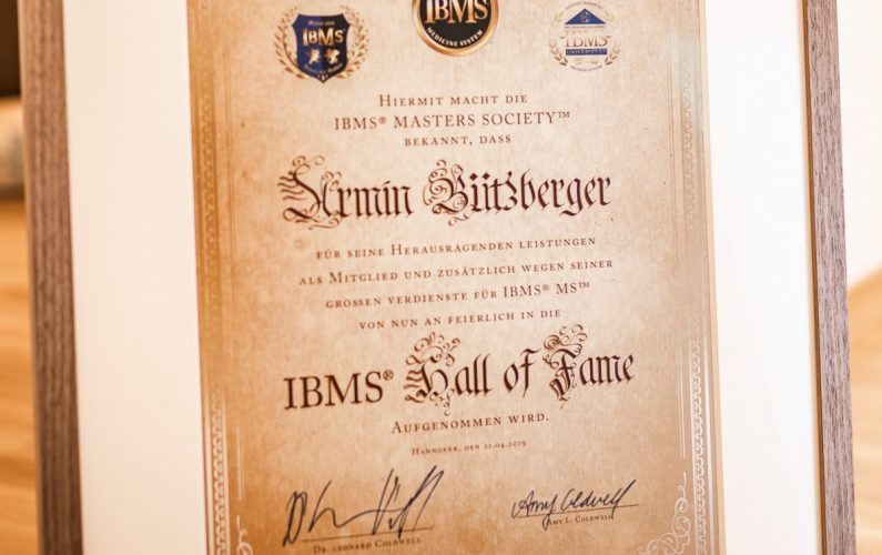 Armin Bützberger - IBMS Hall of Fame - IBMS Masters Society Auszeichnung